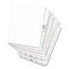 Avery Dennison Numerical Index Tab-18, 8-1/2 x 11", White, PK25 01018